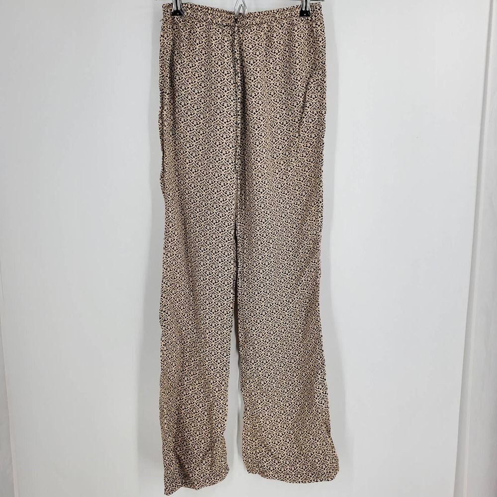🩵LUCY LOVE womens XS creme black floral Enchanted wide leg loose pants